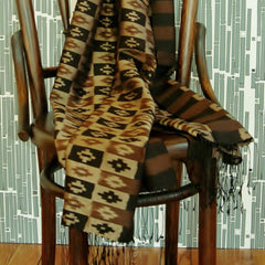 Carol Cassidy Black and Brown Rib Mok Ikat Shawl