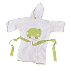 Standing Elephant Terrycloth Bathrobe - Lime Green