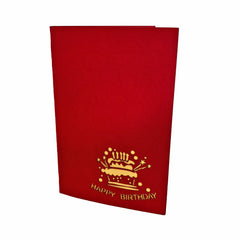 Vietnamese Hand-made Pop-up Card - Birthday Cake with Boy Blowing out Candle