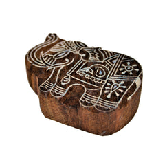 Hand-carved Wood Elephant Ink Stamp (3.5")