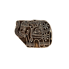 Hand-carved Wood Elephant Ink Stamp (3.5")