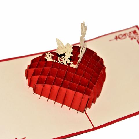 Vietnamese Hand-made Pop-up Card - Love You Heart