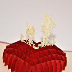 Vietnamese Hand-made Pop-up Card - Love You Heart