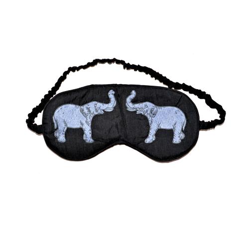 Silk Elephant Sleeping Mask - Black