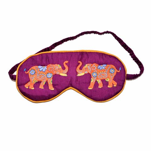 Silk Elephant Sleeping Mask - Plum