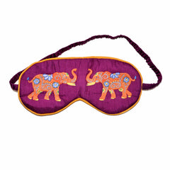 Silk Elephant Sleeping Mask - Plum