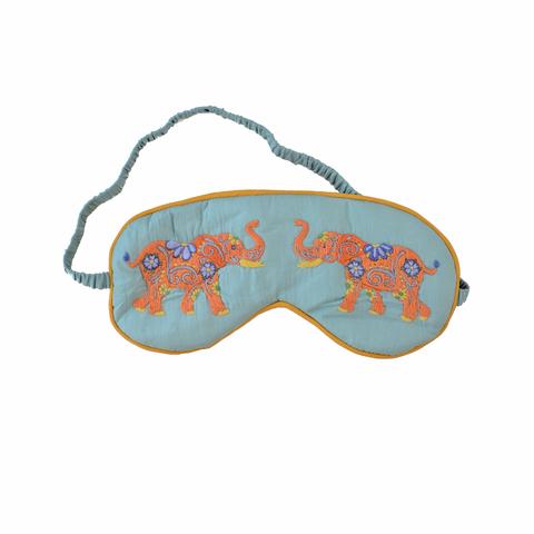 Silk Elephant Sleeping Mask - Light Blue