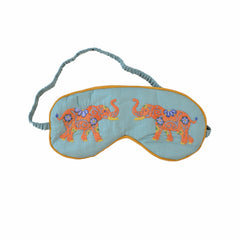 Silk Elephant Sleeping Mask - Light Blue
