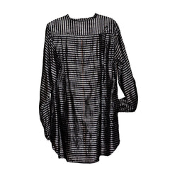 injiri Dhordo 45-Sidhi Shirt - Silk Black & Silver Stripe