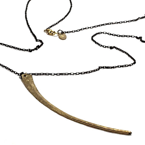 Vintage Brass Tusk Necklace