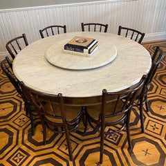 Antique Marble Table with Lazy Susan Top from Thailand