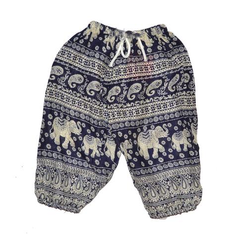 Childrens Elephant Print Pants - Navy