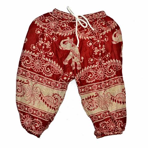 Childrens Elephant Print Pants - Red