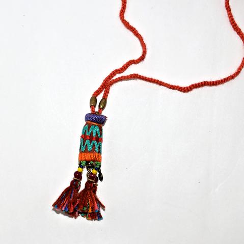 Hill Tribe Ornamental Necklace - Lavender/Teal