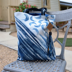 Hand-Painted Brush Stroke Indigo Bag