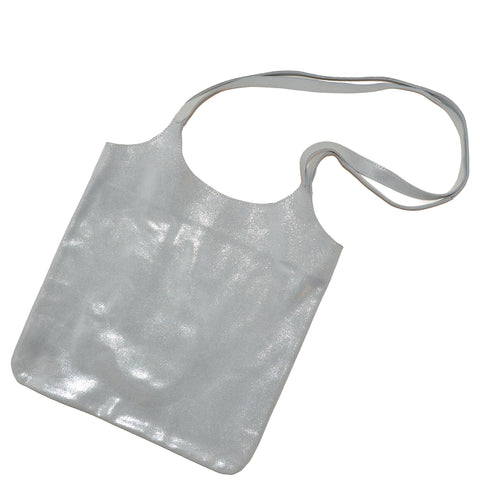 Victoria Silver Leather Tote