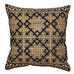 Black & Tan Pillow with Diamond Motif