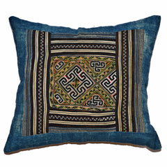 Pillow made of Vintage Hmong Hill Tribe Fabric