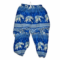Elephant Print Pants - Royal Blue