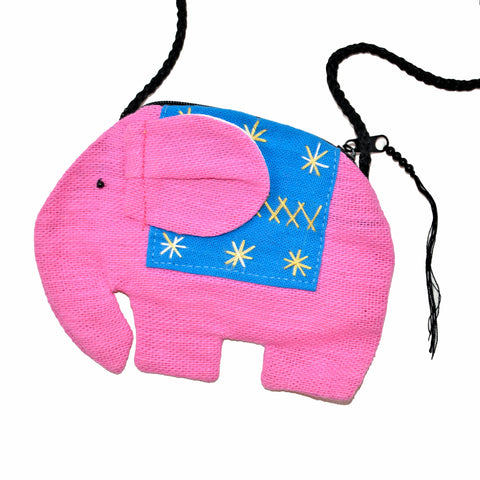 Elephant Shaped Mini Sling Bag (Pink & Blue)