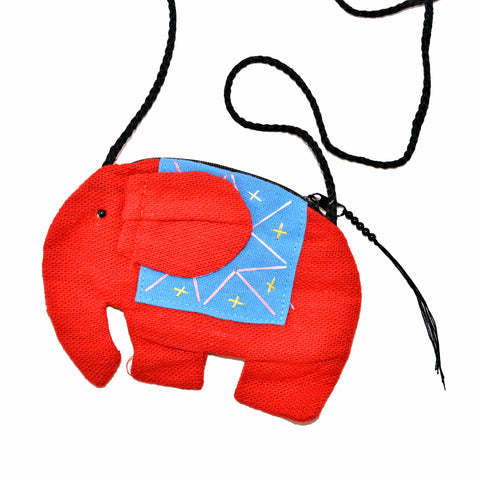 Elephant Shaped Mini Sling Bag (Red & Blue)