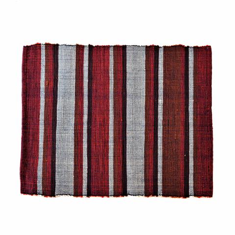 Striped Cotton Placemat-Brown/Rust/Red