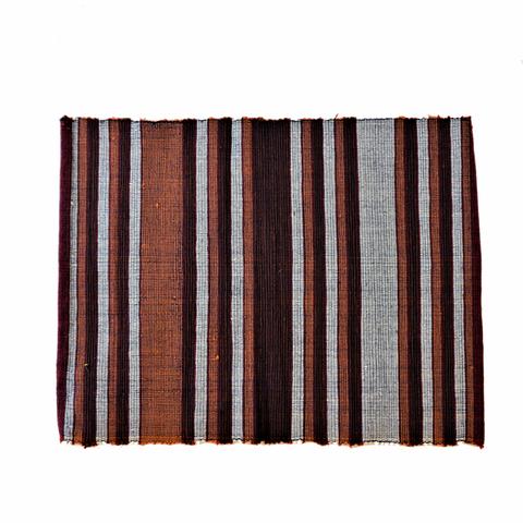 Striped Cotton Placemat-Brown/Rust