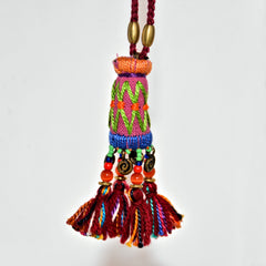 Hill Tribe Ornamental Necklace - Lavender/Green