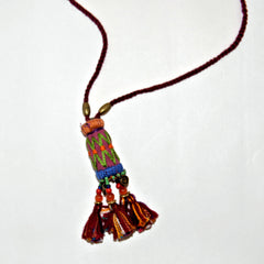 Hill Tribe Ornamental Necklace - Lavender/Green