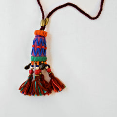 Hill Tribe Ornamental Necklace - Lavender/Blue