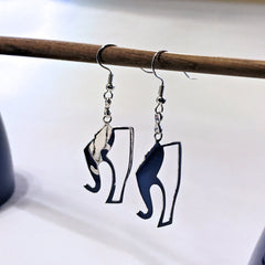 Sterling Silver Elephant Story Logo Charm Earrings