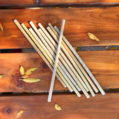 Reusable Bamboo Drinking Straws in Drawstring Bag