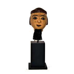 Antique Burmese Puppet Head on Stand (Small Man with Beard)