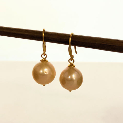 Rose Pearl Drop French Hook Earrings