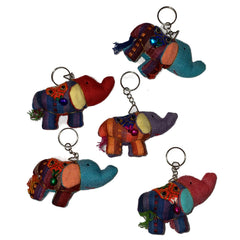 Thai Fabric Elephant Keychain