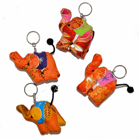 Satin Sparkle Elephant Keychain