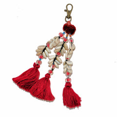 Shell Three Tassel Keychain