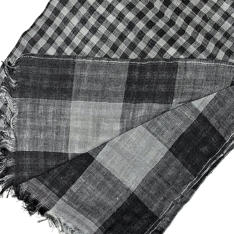 Pahkahmah 2-Sided Scarf - Small & Large Black Check