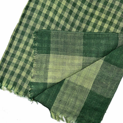 Pahkahmah 2-Sided Scarf - Green Small/Large Check