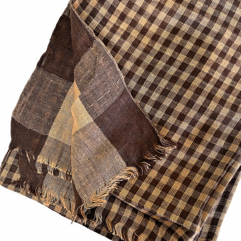 Pahkahmah 2-Sided Scarf - Brown Small/Large Check