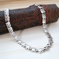 Elephant Caravan Laying Flat Necklace