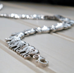 Elephant Caravan Laying Flat Necklace