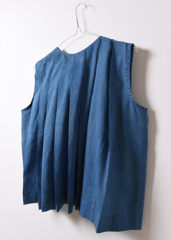 CROW Indigo Pleated Top