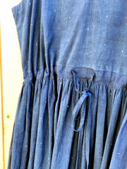CROW Indigo Deep Back V-Neck Yoke Dress
