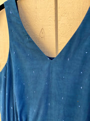 CROW Indigo Deep Back V-Neck Yoke Dress