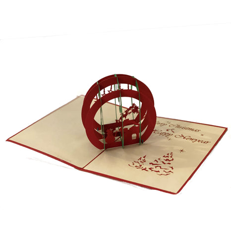 Merry Christmas and Happy New Year - Vietnamese Handmade Pop-up Card