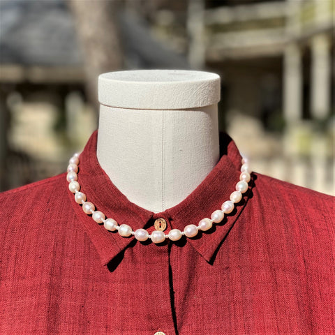 White Freshwater Pearl Necklace 18"