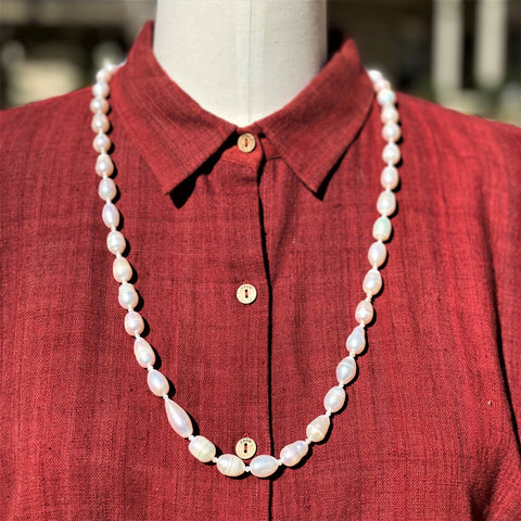 White Freshwater Pearl Necklace 30"