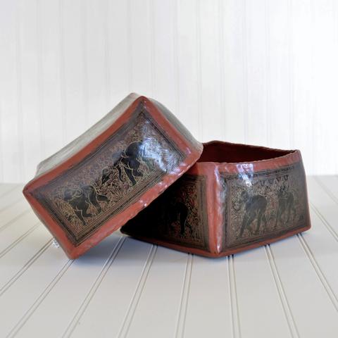 Burmese Lacquerware Square Box (large)