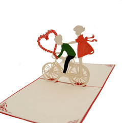 Vietnamese Hand-made Pop-up Card - Bicycle Love
